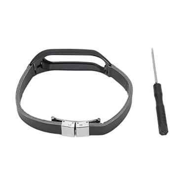 Imagem de Pulseira para Smartwatch, pulseira ergonômica de couro e liga de relógio de pulso de substituição para relógio Tomtom Touch (pulseira preta e concha preta)