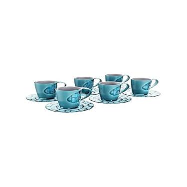 Imagem de KIT CANECA 250ML COM PIRES - AZUL TURQUESA TRANSPARENTE
