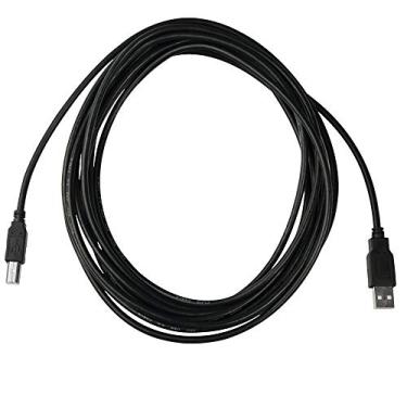 Imagem de Cabo USB Para impressora PlusCable USB 2.0 PC-USB5001 - 5 Metros A Macho para B Macho Taxa de transferência de até 480Mbps, Preto