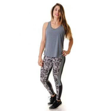 Imagem de Regata Feminina Fitness Cinza Mescla Uve