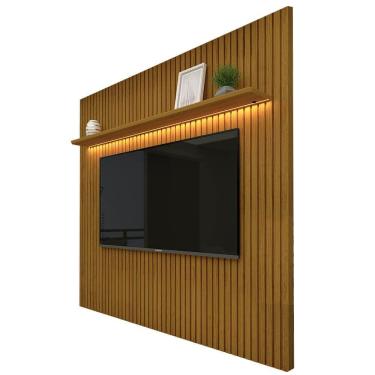 Imagem de Painel Nobre Sem Nicho 185cm para TV até 75 Polegadas com LED Gelius Naturale