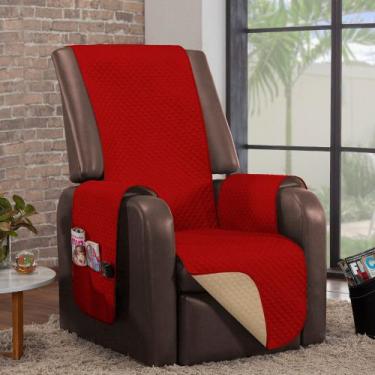 Imagem de Capa Para Sofa Impermeável 1 Lugar Premium Caqui-Vermelho - Charme Do