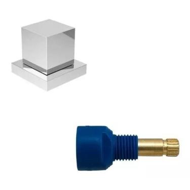 Imagem de Acabamento P/ Registro Quadrado Cromado + Conversor Fabrimar