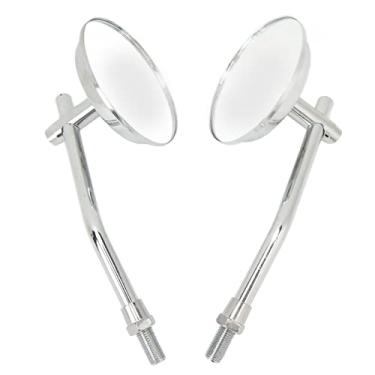 Imagem de 2 Pçs Guiador Espelhos Retrovisores Laterais da Motocicleta Guiador Espelho Lateral Ajustável Universal à Prova de Choque para 38mm Moto Pára-choques (Prata)