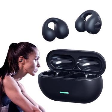 Imagem de Fones de ouvido com clipe de orelha,Fones de ouvido sem fio de condução óssea - Fones de ouvido de treino à prova de suor à prova d'água, fone de ouvido de condução para exercícios de condução Canian