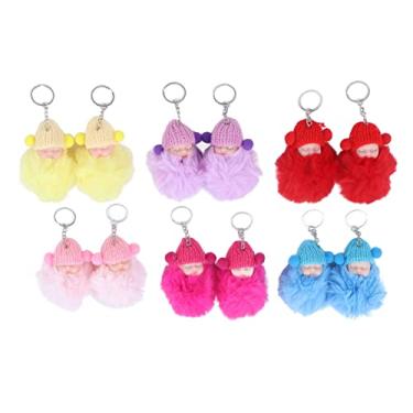 Imagem de 12pçs Mini Chaveiro De Brinquedos De Pelúcia Para Bebê Dormindo, Chaveiro De Boneca Emulacional Fofo Brinquedo De Pelúcia Para Bolsa Bolsa De Aniversário Prêmio De Estudante(NO.892-15)