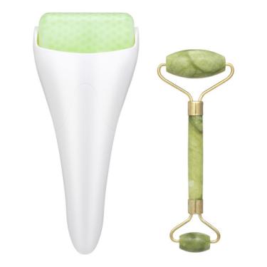 Imagem de Massageador Facial Ice Jade Roller E Cuidados Faciais No Model