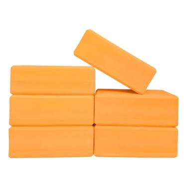 Imagem de Om Joy Kit Estúdio 6x Bloco de Yoga e Pilates - EVA 200g Laranja