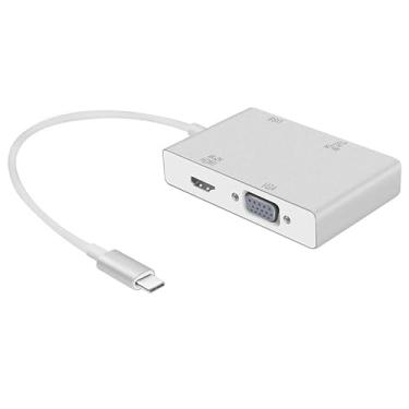 Imagem de CHICHIYANG Conversor USB-C 4 em 1 tipo C para 4K HDMI VGA DVI Conversor USB 3.0 Porta Hub Adaptador Multiport Convert