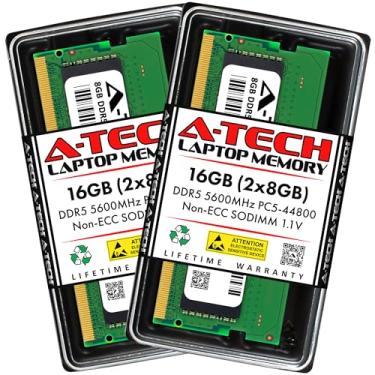 Imagem de A-Tech Kit de 16 GB (2 x 8 GB) DDR5 5600 MHz PC5-44800 CL46 SODIMM 1,1 V Non-ECC Unbuffered SO-DIMM 262-Pin Módulos de atualização de memória RAM para laptop