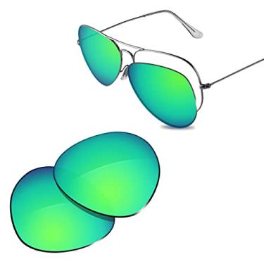 Imagem de Glintbay Lentes de óculos de sol de substituição 100% precisas para RayBan RB3026 62 mm - Espelhado verde polarizado