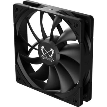 Imagem de Scythe Kaze Flex II PWM, 120 mm, ventilador premium silencioso/silencioso para computador, modelo silencioso, otimizado para baixo ruído, 4 pinos, cor preta de luxo, pacote único