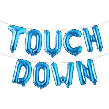 Imagem de Football Party Supplies Kit - Touchdown Letter Foil Balloons Banner for Birthday, Gameday Football Sport Birthday Balloon Party Decoration Suppliers (TOUCH DOWN Blue)
