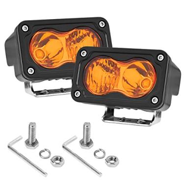 Imagem de ANGU-OFFROAD Cápsulas de LED âmbar, 2 peças, combo de 7,5 cm e 40 W, luzes de neblina super holofotes para dirigir luzes de neblina de cubo de LED barra de luz de para-choque luz de neblina off-road para motocicleta, bicicleta, SUV