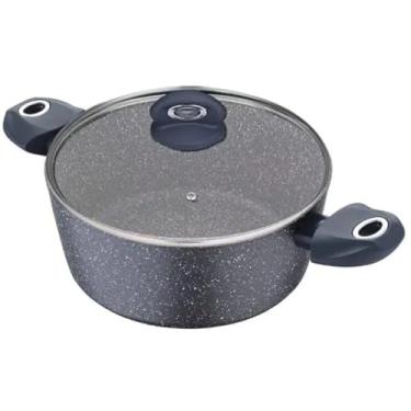 Imagem de Bergner Caçarola Orion preta de 24 x 10,5 cm, 4,2 litros, 4 L, polida, alumínio, 24 cm A x 10,5 cm P x 24 cm L, adequada para placa de fogão, peso máximo de 4 kg