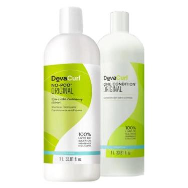 Imagem de Kit Deva Curls Original Shampoo No-Poo 1L, Condicionador One Condition