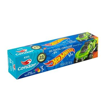 Imagem de Condor, Creme Dental Infantil Kids, 2 a 5 anos, Hot Wheels, Com Flúor, Sabor Tutti Frutti, 50G
