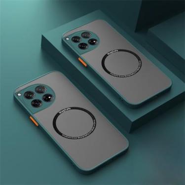 Imagem de Para oneplus 12 caso magnético capa de carga sem fio para oneplus 10 8 9 ace 2 pro 8t casos de telefone, verde escuro, para ace2