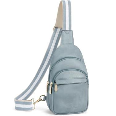 Imagem de BOSTANTEN Pequena bolsa tiracolo feminina de couro, pochete para viagens, A-denim azul, 10.24 x 6.69 x 3.15 inches, Casual