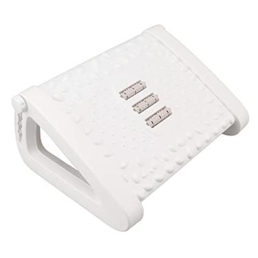 Imagem de Apoio para Os Pés Ajustável Sob a Mesa, Banco Ergonômico para Pés Com Textura de Massagem e Rolo, 6 Níveis de Altura para Conforto, Forte e Estável, Adequado para Escritório,