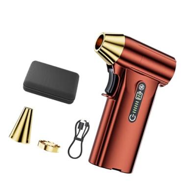 Imagem de Ventilador elétrico Air Duster Jet Ventilador de mão recarregável de secagem rápida Ventilador sem escova Mini ventilador para laptop de verão Cama, Vermelho