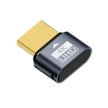 Imagem de CY Adaptador de exibição virtual 4K HDMI 1.4 DDC EDID fictício plugue sem cabeça fantasma display emulador HDTV cor preta 4K @60Hz