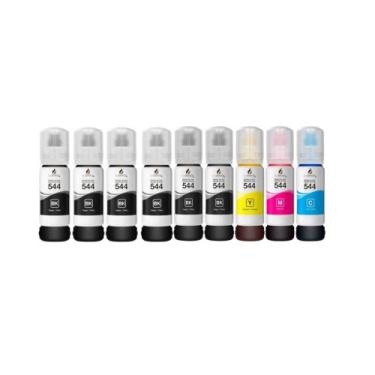 Imagem de 09 Refil De Tinta Para InkBrasil compativel T544 L3110 L3250 L3150.
