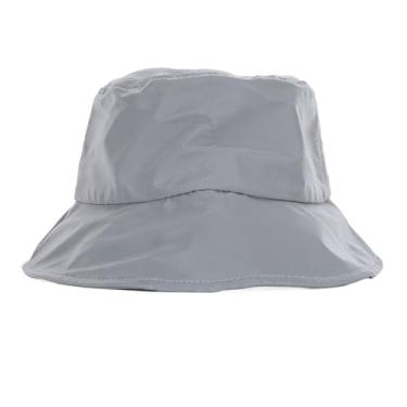 Imagem de Chapéu Balde Reflexivo Prata Cinza Festival Balde Chapéu UV à Prova D'água Chapéu de Sol Com Aba de Pescoço para Homens e Mulheres