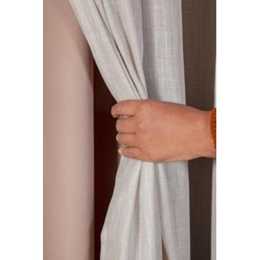 Imagem de Cortina Blackout Tecido C/ Voil Flame Linho 4 Metros X 2,80m - Stanzan