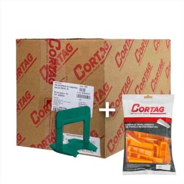 Imagem de Espaçador Nivelamento Eco Cortag Caixa 500 Pçs + 100 Cunhas - 2,0mm