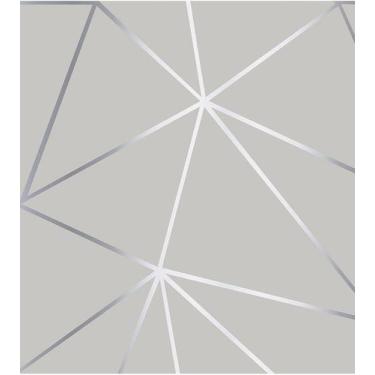 Imagem de Papel de Parede 10 Metros Geométrico Mescla Silver para Quarto e Sala 