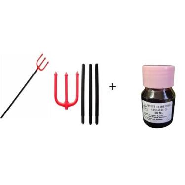 Imagem de Fantasia Halloween Tridente Garfo Diabo/ Diaba + sangue 30ml - Lynx