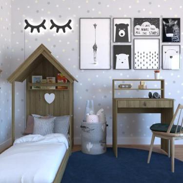 Imagem de Conjunto Infantil com Cama e Escrivaninha - Bramov Móveis