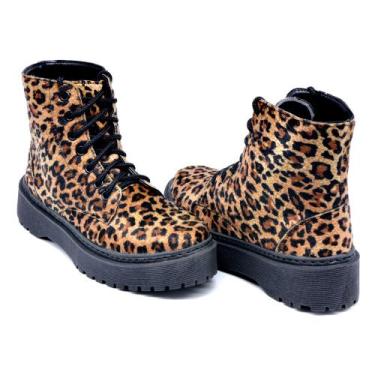 Imagem de Bota Coturno Casual Feminina com Cadarço e Sola Costurada em Borracha 