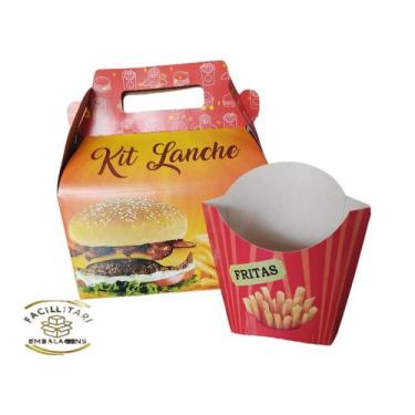 Imagem de Kit lanche+embalagem para fritas - Facillitari embalagens