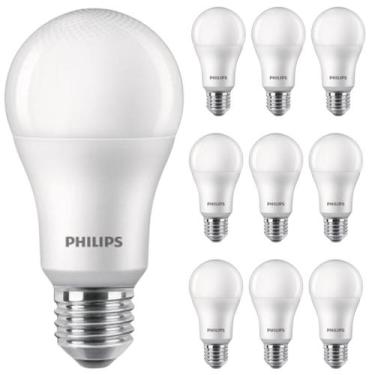 Imagem de Kit 10 Lâmpada Led Philips 11w Branco Quente 3000K E27 Equivale 75w Lu