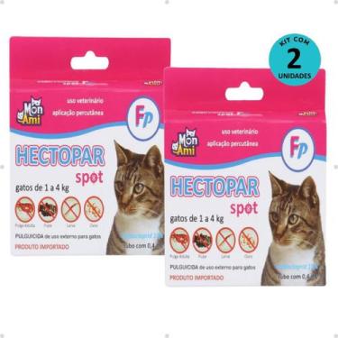 Imagem de Kit 2 Antipulgas Hectopar Mon Ami 0,4ml - Gatos de 1 a 4kg