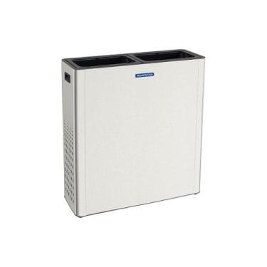 Imagem de Lixeira Tramontina Sassari Plus 65 + 65 Litros em Aço Inox Scotch Brit