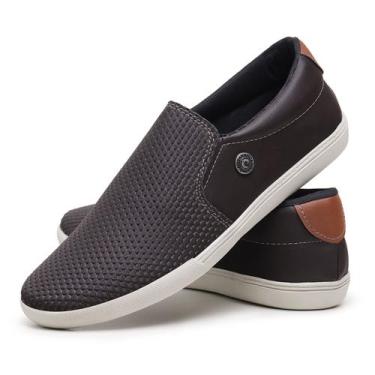 Imagem de Sapatênis Casual Masculino Iate Slip On - Eleganci, Marrom, 42, Mascul