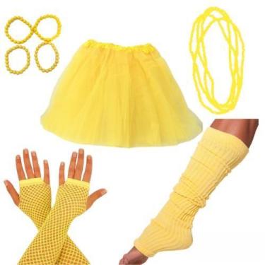 Imagem de Kit Fantasia Anos 80 Amarelo - Festas e Fantasias