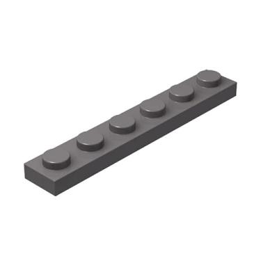 Imagem de Classic Grey Plates Bulk, Dark Gray Plate 1x6, Building Plates Flat 100 Piece, Compatible with Lego Parts and Pieces: 1x6 Gray Plates(Color: Dark Gray)