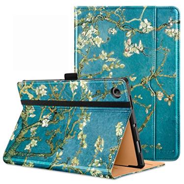 Imagem de DTTO Capa para Samsung Galaxy Tab A8 de 10,5 polegadas 2022, capa fólio de couro premium com alça de mão integrada para Galaxy Tab A8 10,5 polegadas modelo 2022 [SM-X200/X205/X207], flor