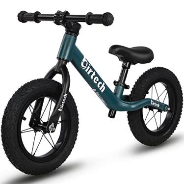 Imagem de Bicicleta de equilíbrio de 30,5 cm para meninos e meninas de 2, 3, 4, 5, 6 anos, 6 anos, bicicleta de treinamento infantil com armação de nylon leve sem pedal para crianças com assento ajustável e pneus de ar (verde)