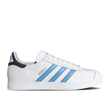 Imagem de adidas Tênis masculino Gazelle Indoor, Branco nuvem/semi azul explosão/índigo noturno, 40