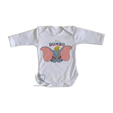 Imagem de body nenê criança roupa bebê manga longa  Dumbo desenho - Empório Dutr