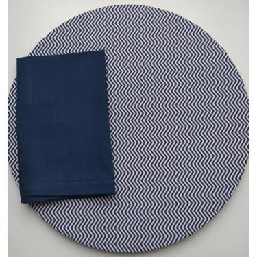 Imagem de Conjunto Capa de Sousplat + Guardanapo de Tricoline 100% Algodão 4 Un.