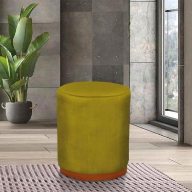 Imagem de PUFF IAN 45 cm x 40 cm Base Bronze - Trendy, Mostarda