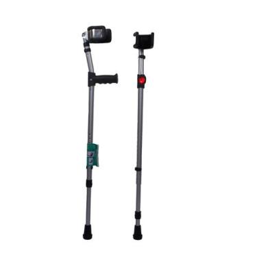 Imagem de Muleta Canadense Articulada Forrada Resistente Par Dilepé Ajustável Le