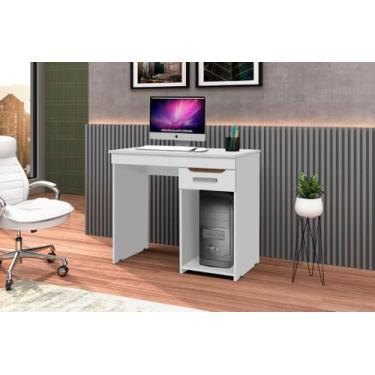 Imagem de Mesa / Escrivaninha QU Para Estudo Com Nicho Para CPU Cor Branco / Can