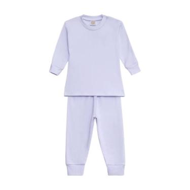 Imagem de Pijama infantil manga longa em ribana  - EGE BABY, Branco, 1